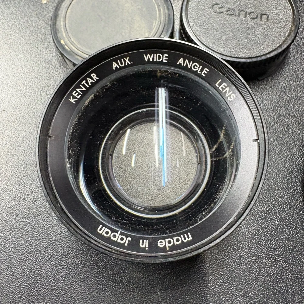 Black Leather Snap camera lenses x2 Kenyan telephoto and aux wide lens